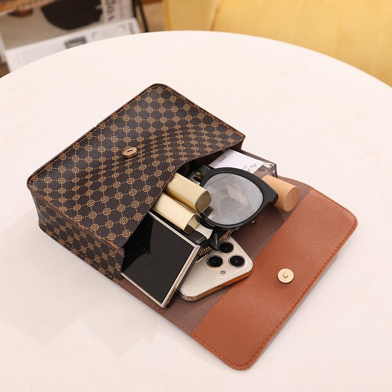 Simple Women's Bag, New Small Square Bag, Fashionable Silk Scarf Printed Handbag, One Shoulder Bag.