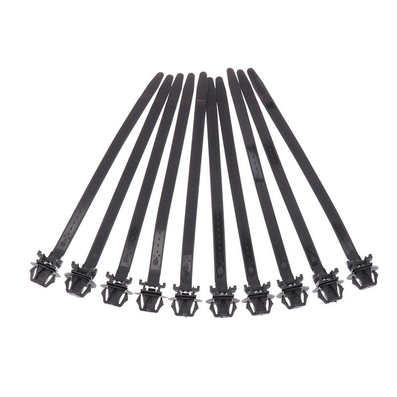 10Pcs Nylon Plastic Vehicle Motocycle Cable Tie Car Wiring Harness Retainer Clip Push Mount Auto Fasteners Black Color