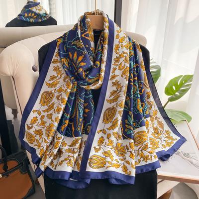 180*90cm Schal Mode Luxus Schal Damen Stil Mode Farbabstimmung Druck Seide Dame Beliebt Kopftuch Strandtuch