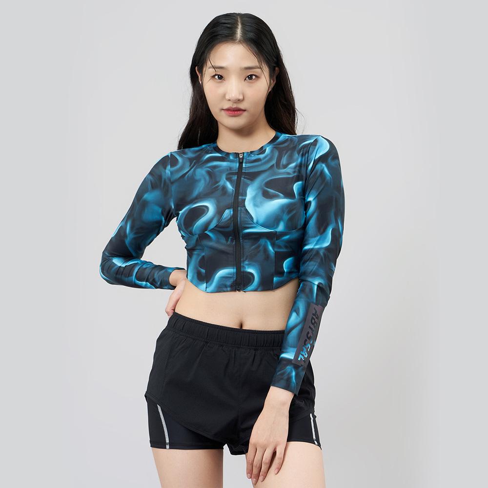 BARREL Women'S Abyssal Crop Zip-Up Rash Guard Smoke (Bi2Wwrg21Sme)