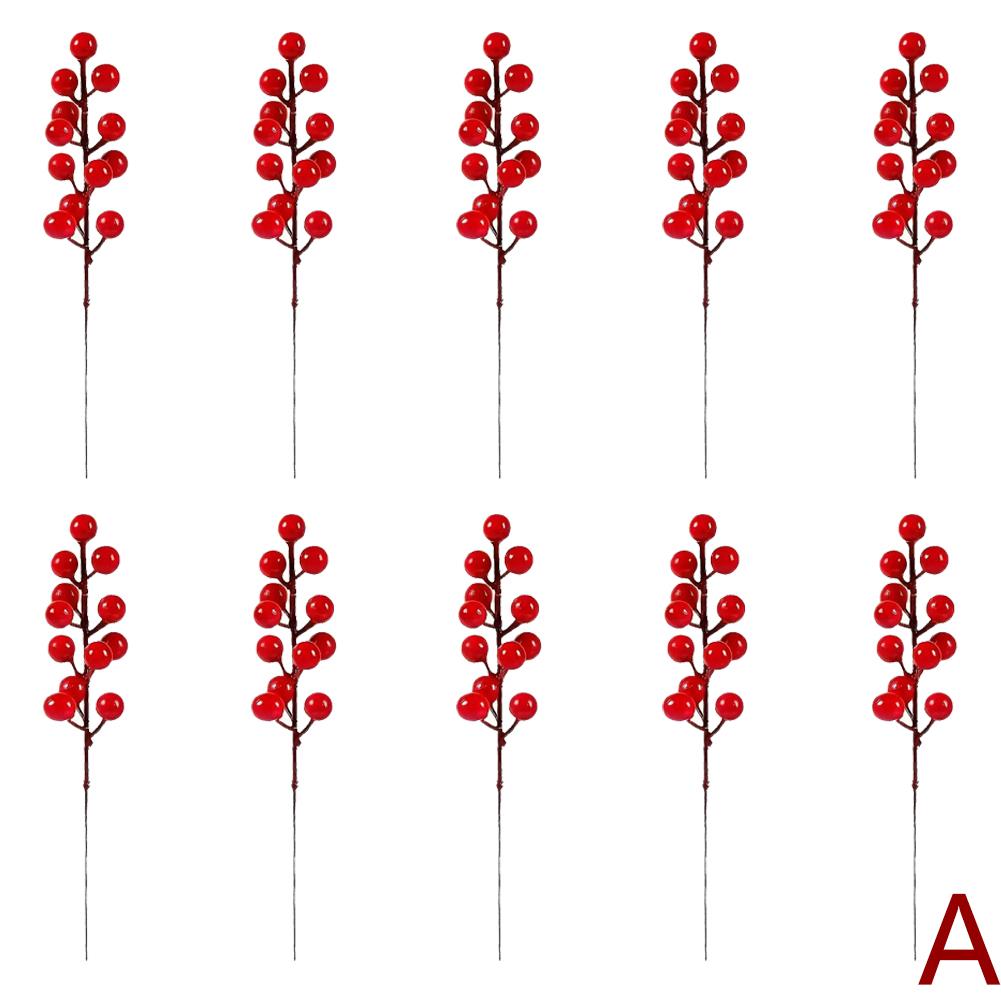 

10 штук рождественских красных ягод искусственный рождественский декор падуб яркий декор для дома пена принадлежности T0P2 red fruit-10pcs