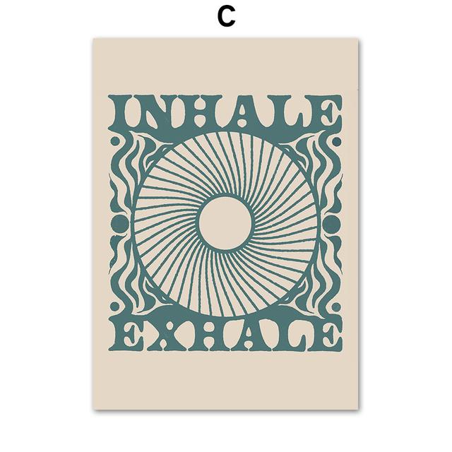 Boho Retro Glücklich Zitat Poster Drucken Abstrakte Sonne Gesicht Yoga Kunst Leinwand Malerei Nordic Wand Bilder Für Wohnzimmer Dekoration kein Rahmen