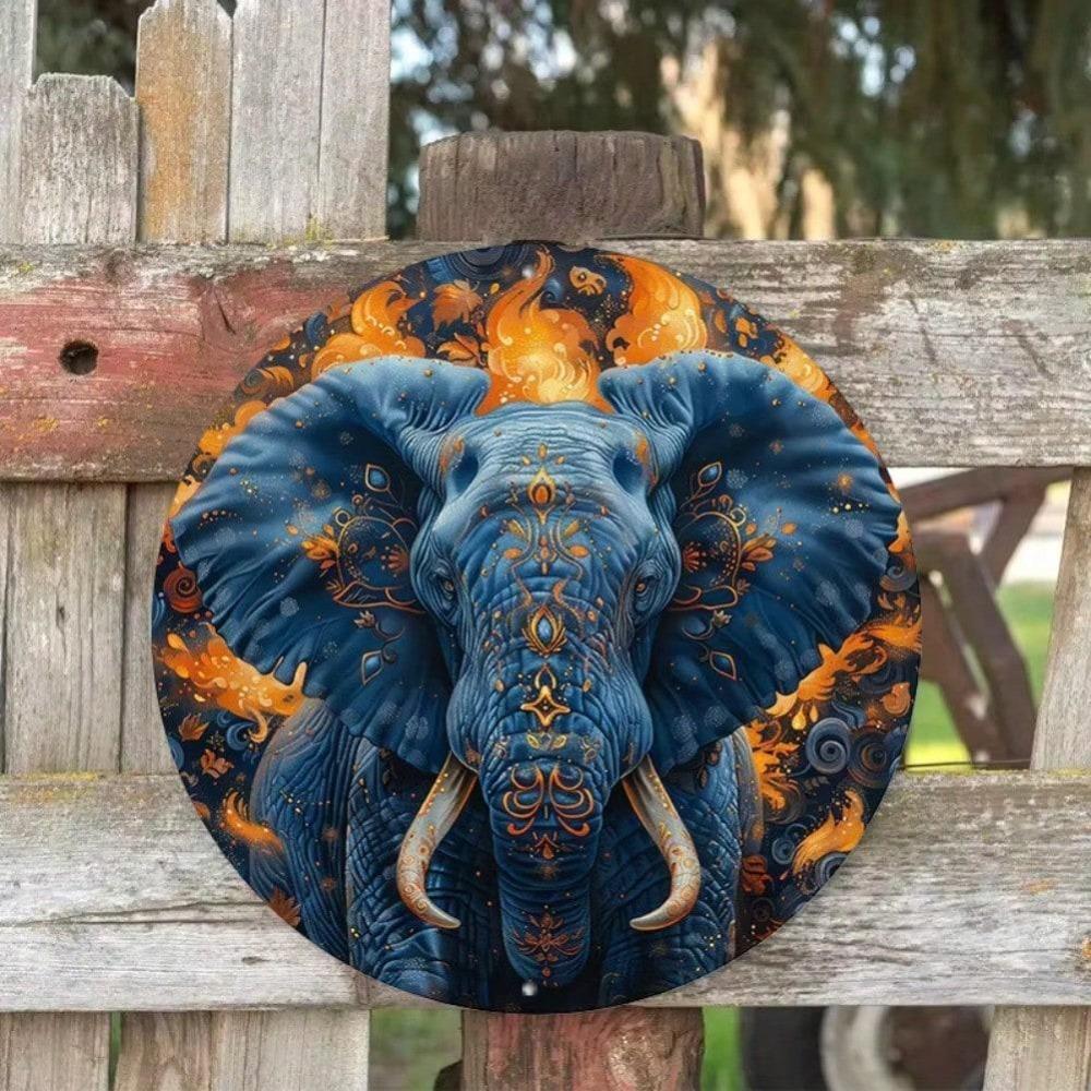 Unique Elephant Metal Wall Art for Living Room Office Decor 20x20