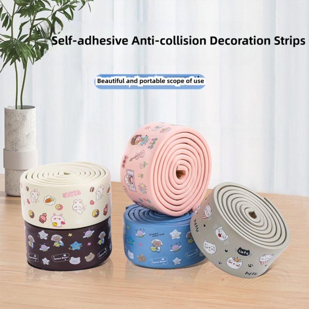2M/Roll DIY Thickened Wall Base Self Adhesive Anti-collision Skirting Line Soft Wall Sticker Living Room
