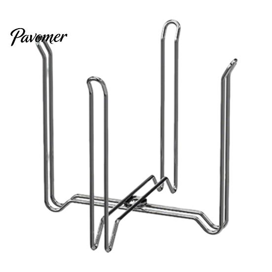 Foldable Garbage Bag Holder Stainless Steel Trash Holder, Space Saving Stable Kitchen Countertop Cleanup Tool Stand, Portable Food Waste Collector for