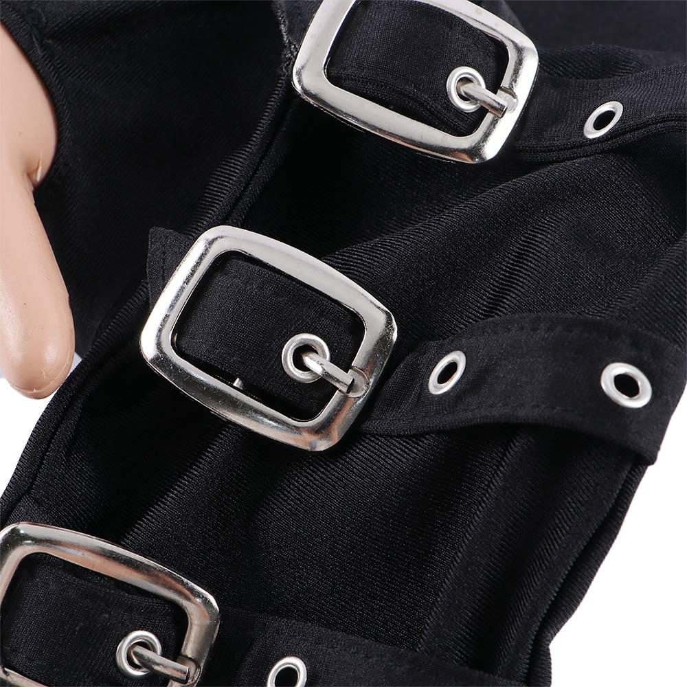 Silk Hip hop Cosplay Men Fashion Accessories Belt Rivet Half-finger Gloves Arm Cover Punk Wristband