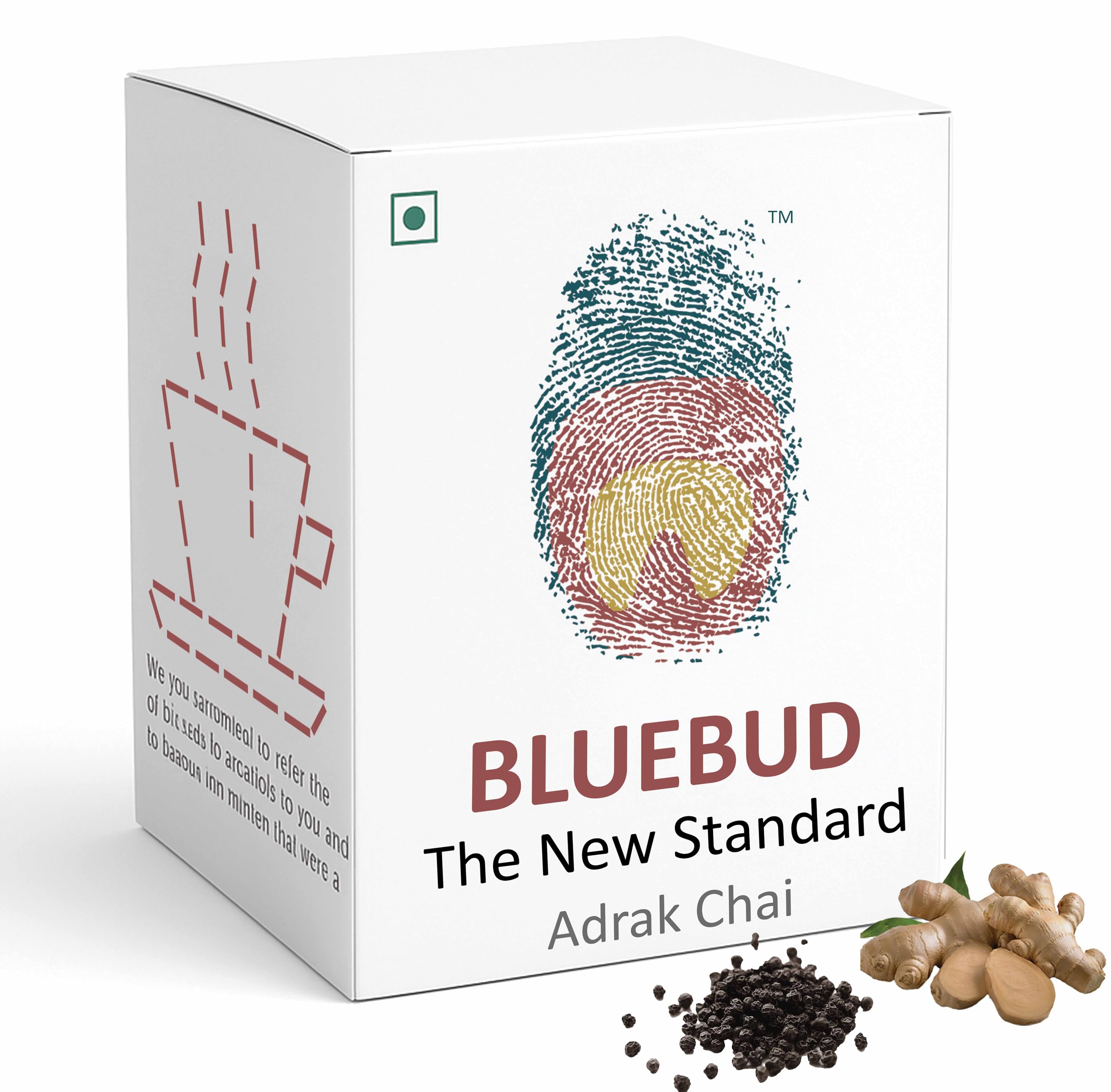 BLUEBUD | Adrak Chai 250g | Strong Ginger Tea | Assam CTC Chai with Freshly Grounded Ginger and Black Pepper