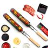 Camping Grillrost Faltbarer BBQ Grillkorb Robuster Antihaft-Netzrost Holzgriff Zubehör für Würstchen Fisch Gemüse BBQ
