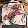 100% Mulberry Silk Plain Crepe Satin Square Scarf High-end Women's Spring, Summer and Autumn Temperament Simple Fashion Silk Scarf Scarf