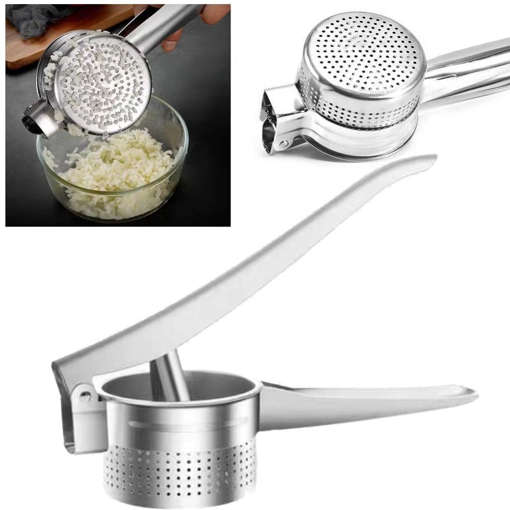 Stainless Steel Manual Stuffing Squeezer Bottom Hole Potato Masher Hand Juice Squeezer  Household