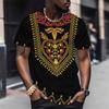 Afrikansk Tribal Dashiki 3D Herr T-shirts Mode Cool Vardaglig Etnisk Stil T-shirt Utomhus Gata Personlighet Toppar Sommarkläder