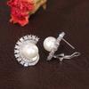 Pearl Pierced Earrings Female Bridal Nuptial Wedding Occasion Jewelry Bright Zirconia Accessories Engagement Gathering PartyFashion Jewelry