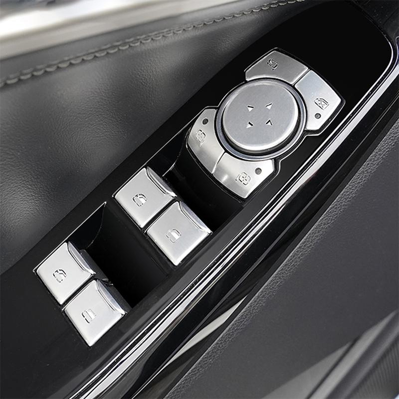 LHD RHD For Ford Explorer     Trim Auto Accessories-Metal Sliver Car Window Lifter Switch Button Cover Sticker
