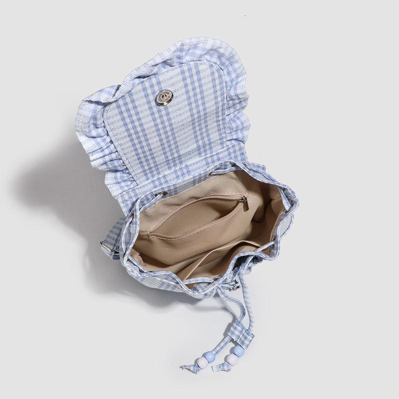 Backpack with Ruffled Edges College-style Commuting Schoolbag