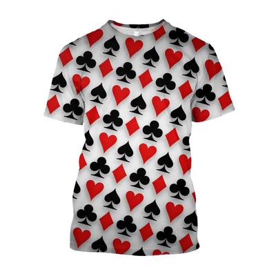 Módní 3D hrací pokerová karta Estetická trička s potiskem Muži Funny Casino Grafika Trička Harajuku Oblečení Topy s krátkým rukávem
