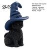 Halloween Party Decoration Cat Figurine, Resin Witch Hat/Moon/Pumpkin/Skull Statue Durable for Tabletop, Mantel, Shelf, Desk Decor Smooth Surface