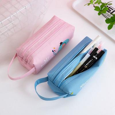 New Large Capacity Pen Bag Double-layer Multifunctional Pencil Case Cartoon Portable Pen Case Kid Stationery