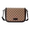 Vintage Logo Leather Canvas Messenger Bag Men Bags Ebony Dark-Brown 449172-KY9KN-9886