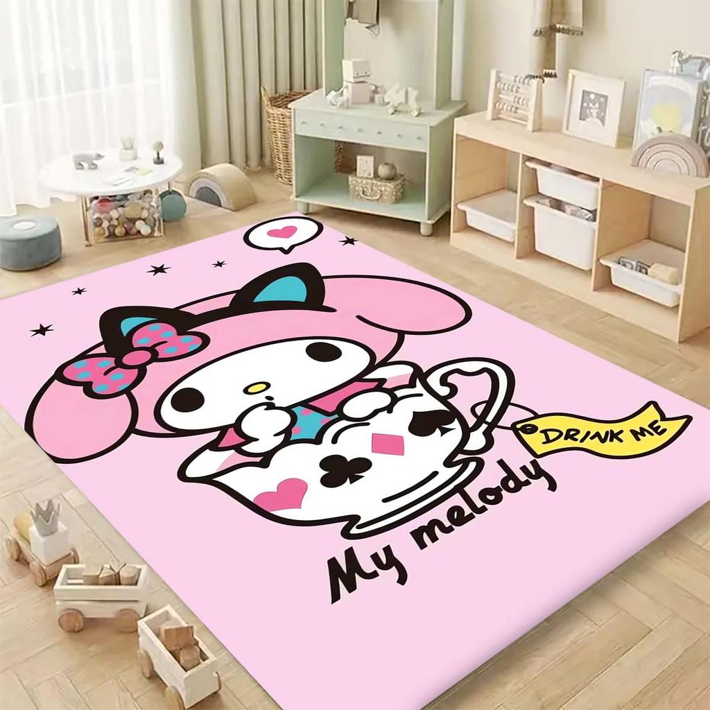 Cinnamoroll, My Melody, and Twin Stars Print Rug, Floor Protector Mat. Cute Cartoon Decorations for the Bedroom/children's Room.
