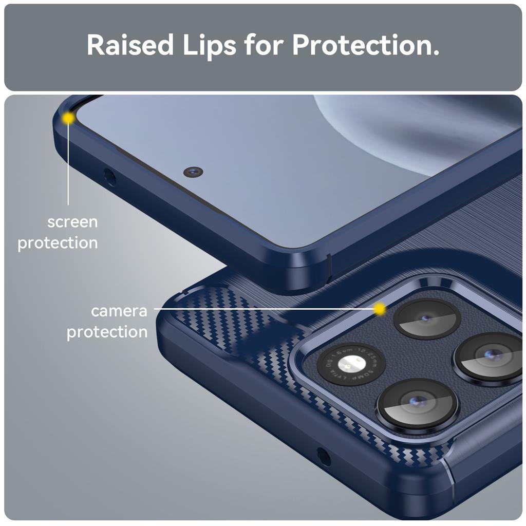 For Motorola Moto G100 Pro 5G/G86 5G Case Protective Phone Cover Carbon Fiber Texture Brushed