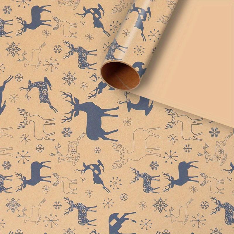 1/2 Uds. Papel de regalo de Navidad papel kraft clásico envoltorio de regalo envoltorio de aperitivos envoltorio de regalo