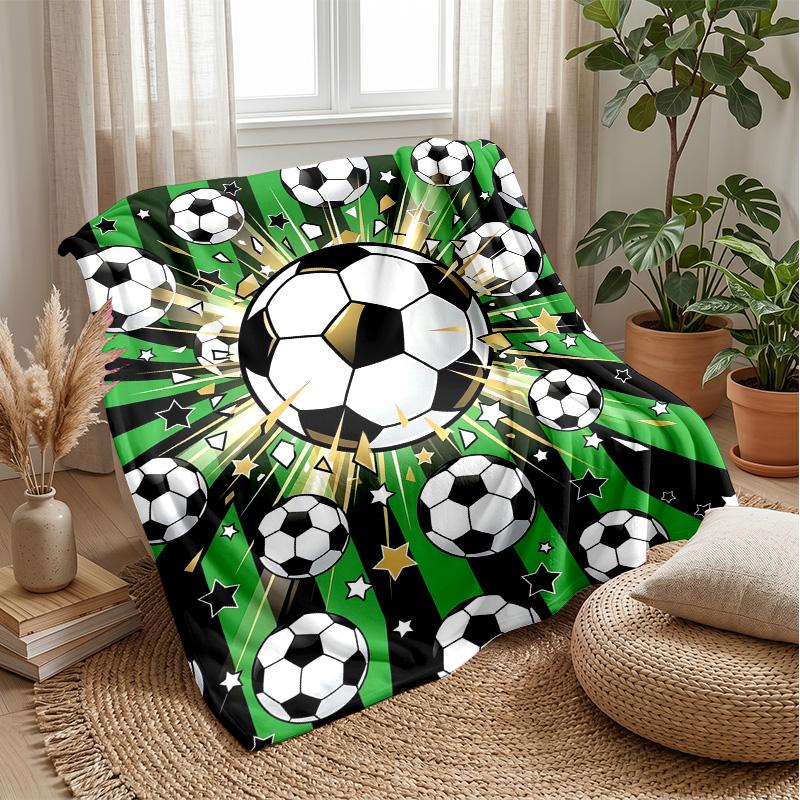 Soccer Ball Breaking Glass Theme blanket Lightweight Warm Flannel Blanket Decorative Throw Blanket for Home Decoration