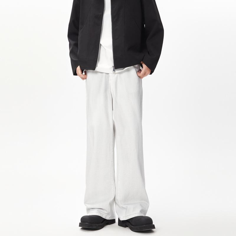 Autumn New Niche Old Dirty Jeans Men's Straight and Trendy Loose Floor Trousers