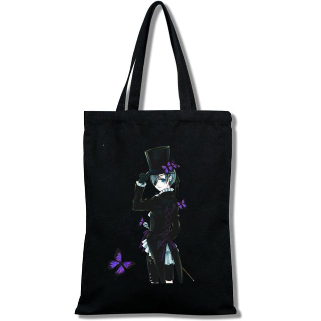 Black Butler Sebastian Ciel Phantomhive - Borse a mano da donna, Borse a spalla, Borsa casual per lo shopping, Elegante borsa in tela