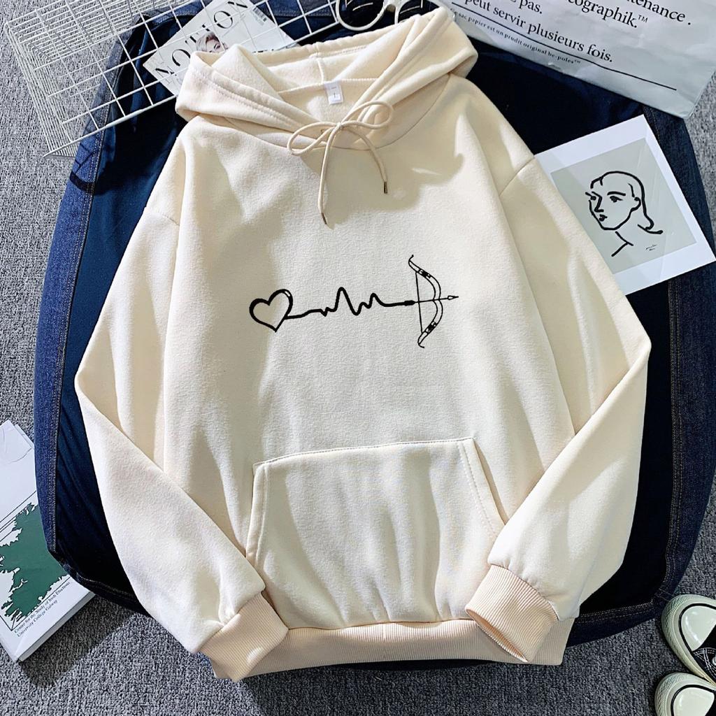 Women's Fashion Casual Fun Print Hooded Sweatshirt Loose Sports Tops Pullover