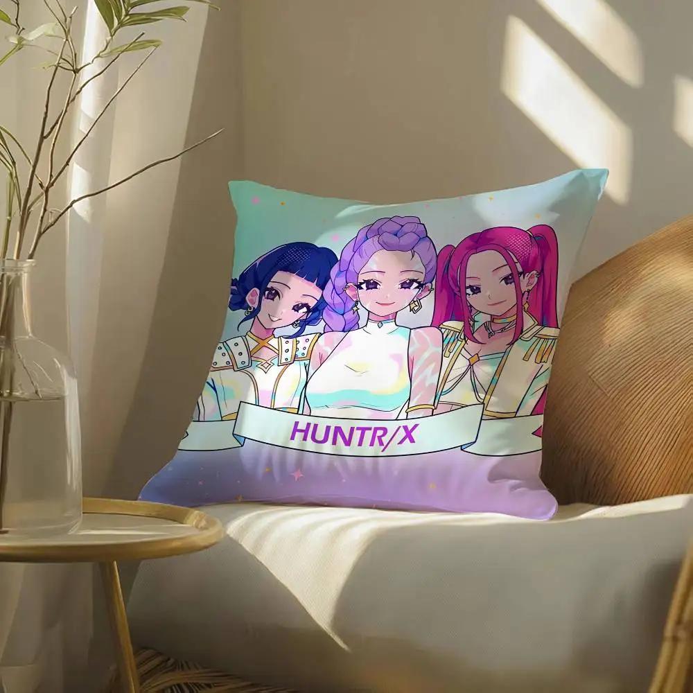 Pop-Movie K-Pop Demon Hunters Pillow Case Silky Elegant Comfort Sofa Bed  Invisible Zipper Beach Pillowcase
