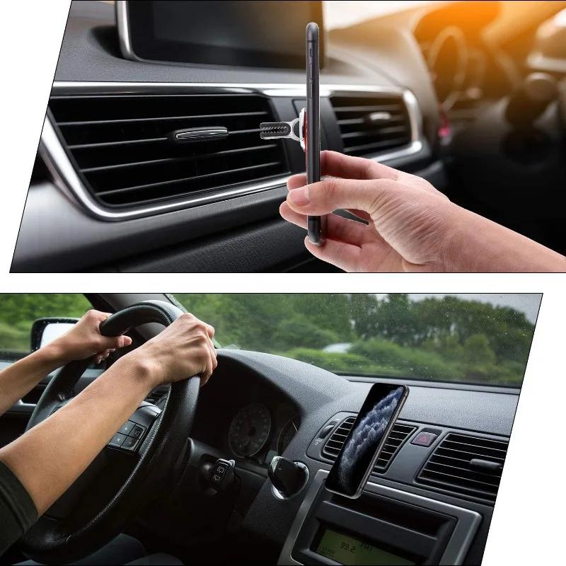 Multifunctional Portable Mobile Phone Finger Ring Holder Stand In Car Air Vent Clip 360 Rotatable Phones Bracket Desktop Kickstand