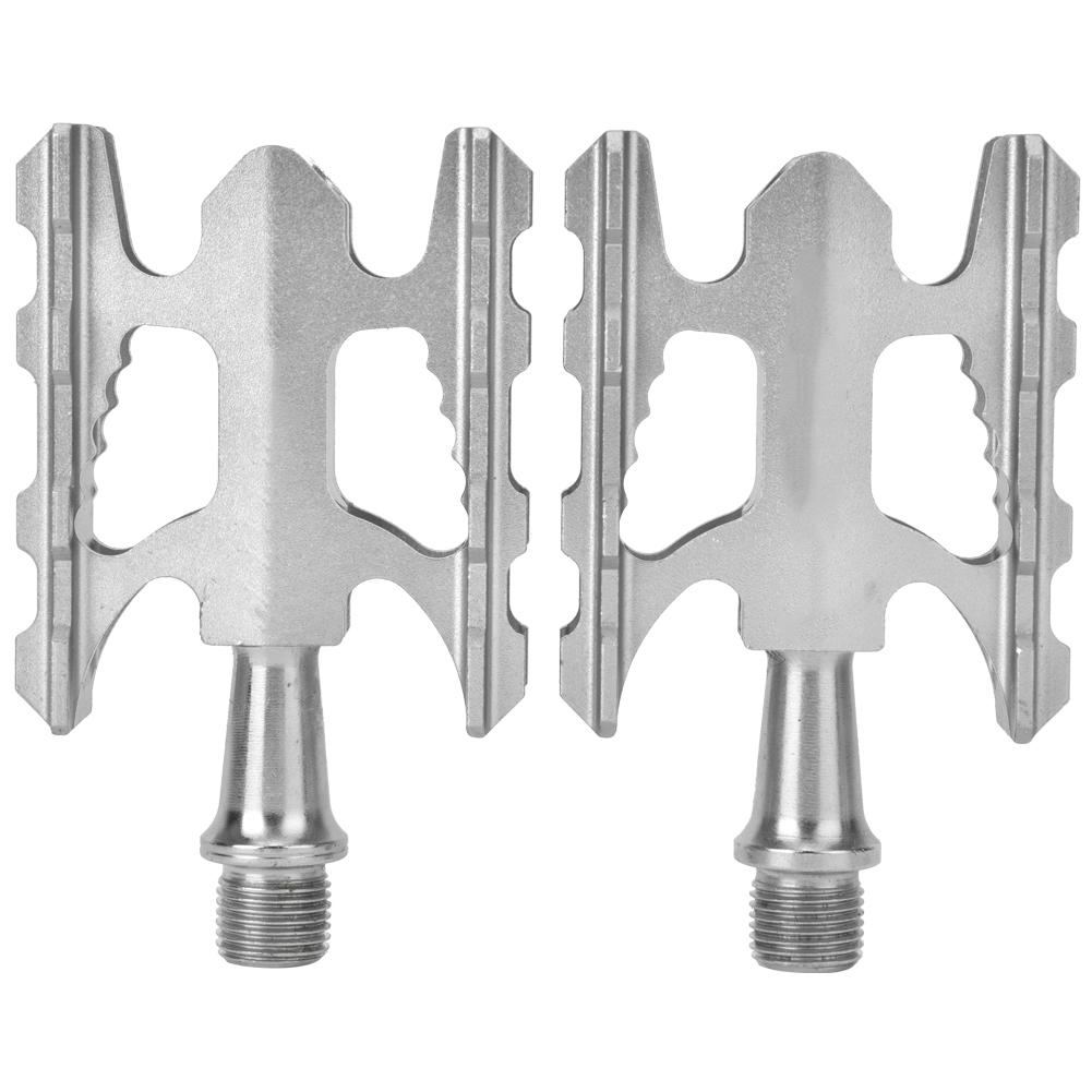 1 Pair Aluminium Alloy Ultralight Bicycle Bearing Pedal Replacement Accessory for Folding Bike серебряный
