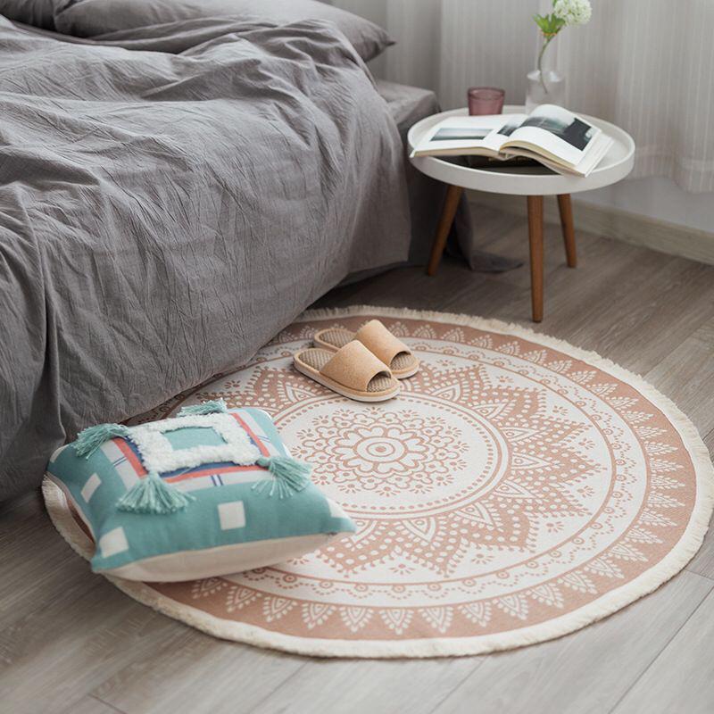 

Круглый нескользящий коврик для пола в этническом стиле из скандинавского хлопка и льна в богемном стиле Diameter 180cm