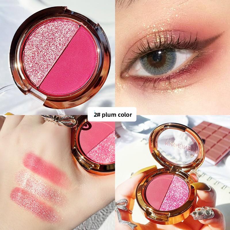 Two Tone Eyeshadow Super Fire Pumpkin Earth Matte Golden Glitter Mashed Potato Eyeshadow
