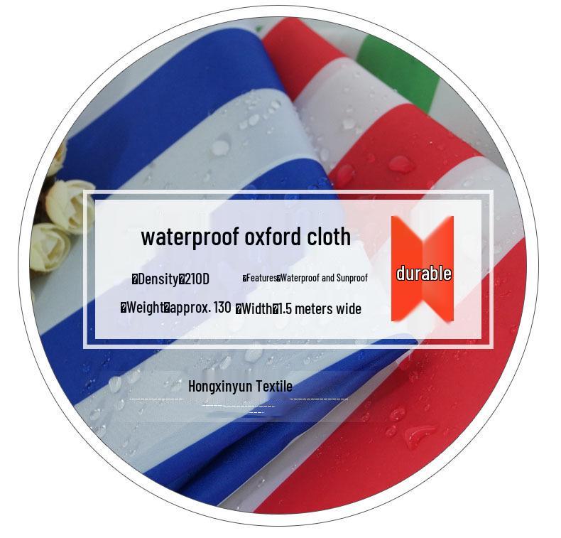 210D Color Stripe Waterproof Oxford Canopy Fabric - Strong & Durable