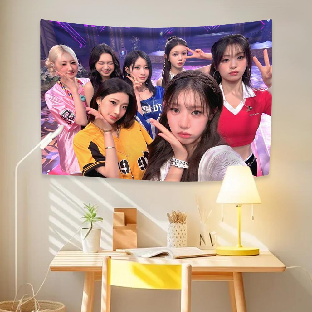 Kpop Girl Group Tapestry B-BABYMONSTERS American Flag Home Decor Wall Hanging Bedroom Dorm Background Fans Gift Concert Banner