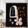 Abstract Geometric Shower Curtain Mid Century Flower Leaf Nordic Minimalist Bathroom Decor Modern Polyester Bathtub Curtain