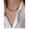 Tourmaline Pearl Collar Chain - Simple and Retro Necklace for Women, Light Luxury, Niche Bead Necklace Accessory