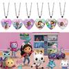 Cartoon Heart Necklace Cute Peach Heart Jewelry Sweater Decoration Chains Colorful Beaded Bracelet Kids Girls Gifts