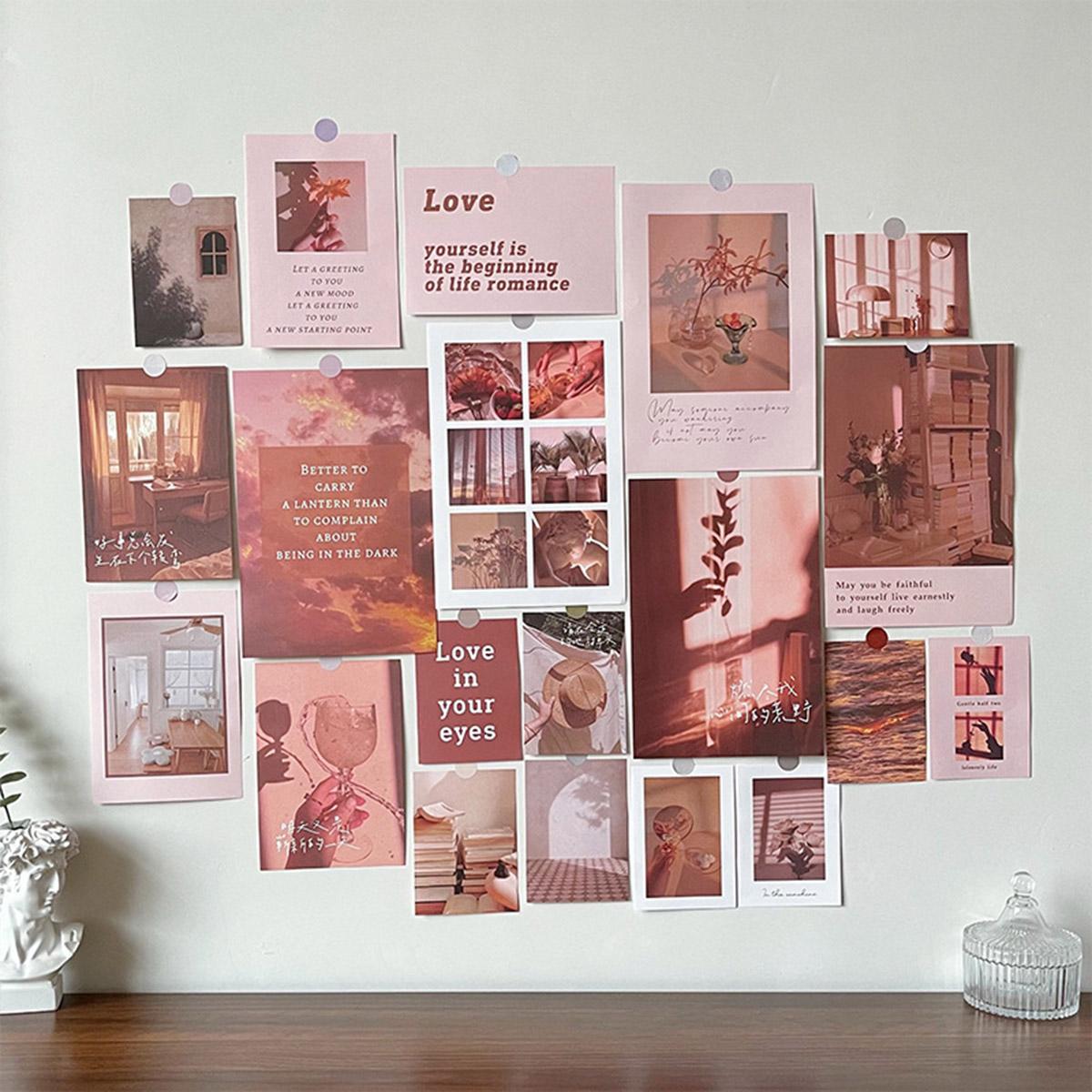 20 pièces/ensemble papiers peints Ins Art créatif carte décorative chambre salon fond mur autocollant affiche