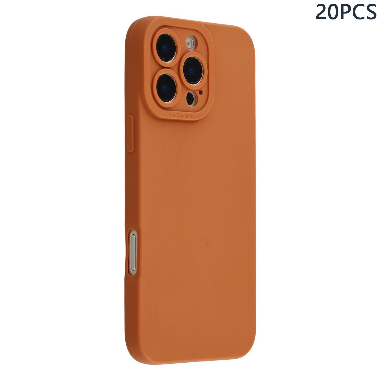 

Bulk Purchasing 20Pcs For iPhone 16 Pro Case Precise Cutouts 1.3mm TPU Matte Phone Cover Brown