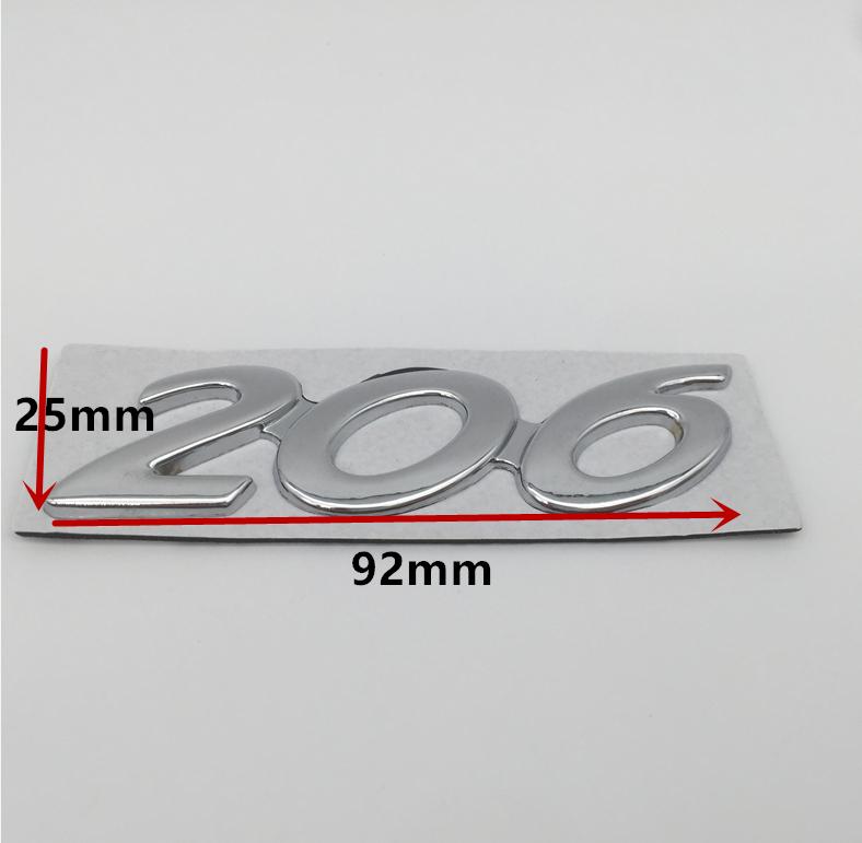 1pcs 3D metal GT 206 207 301 307 308 408 508 car Letter Emblem Rear tail trunk Decals badge sticker Decal styling Accessories