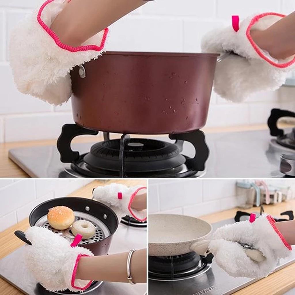  Fiber Dishwashing Gloves Non-stick Oil Dish Cleaning Brush Bowl