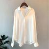 White Shirts Korean Women Loose Autumn Chic Long Sleeve Button Turn Down Collar Female Blouse Retro Elegant Ladies Tops