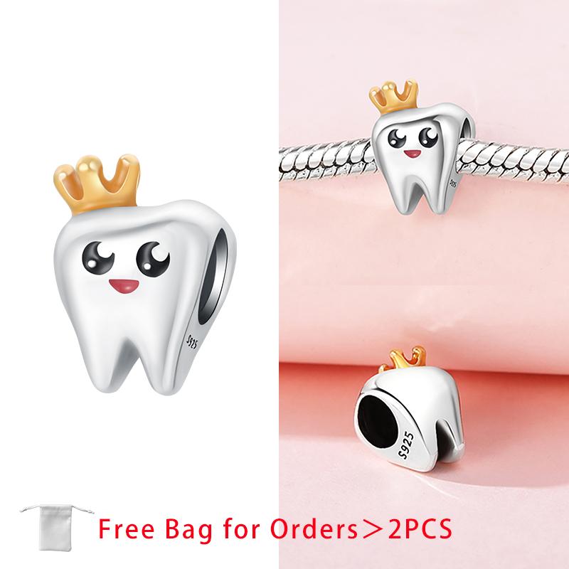 

Balloon Birthday Cake Bone Tooth Stethoscope Beads Copper Charms Pendant Fit Women Original Bracelet Diy Fine Jewelry Gift