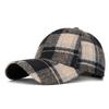 Unisex Autumn/Winter Classic Plaid Baseball Cap - Hard Top Duckbill Sun Hat