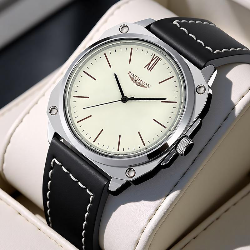 

Мужские часы JYL Повседневные Водонепроницаемые Межграничный Кожаный Ремешок [Men s Black Leather] яркий бирюзовый