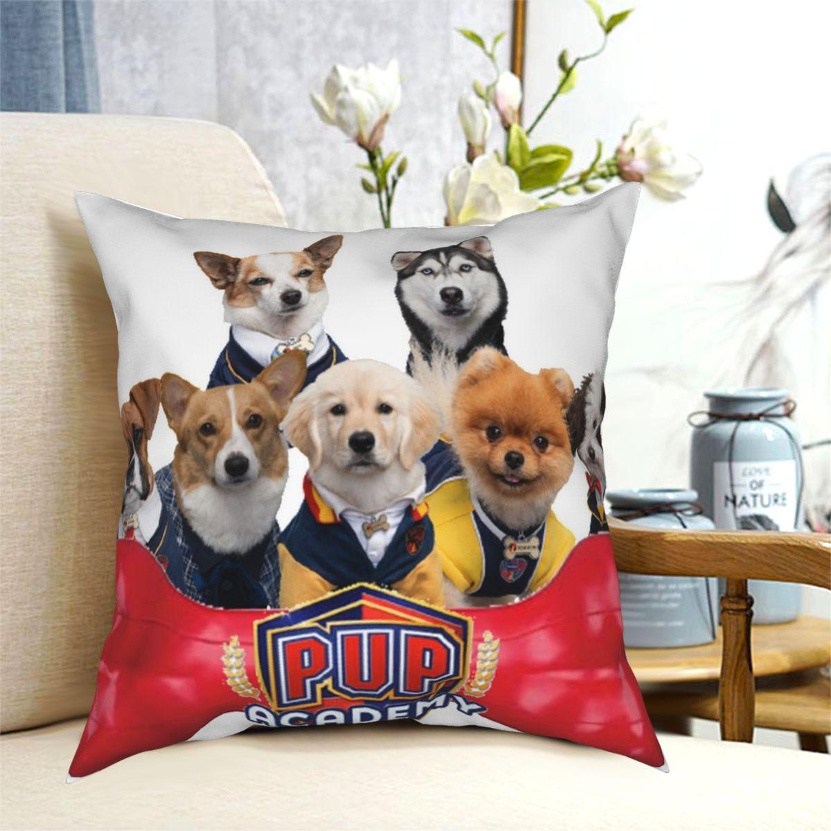 Pup Academy Show Square Pillowcase Polyester Creative Decor Throw Pillow Case Home Cushion Cover 30x30cm