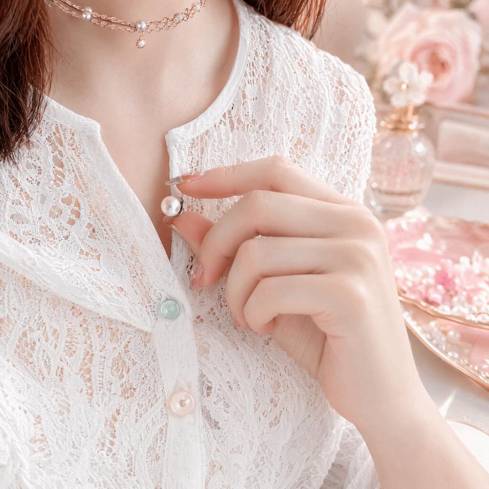 Detachable Cardigan Buckle Adjustable Button Brooches Imitation Pearl Brooch Shirt Cardigan Shawl