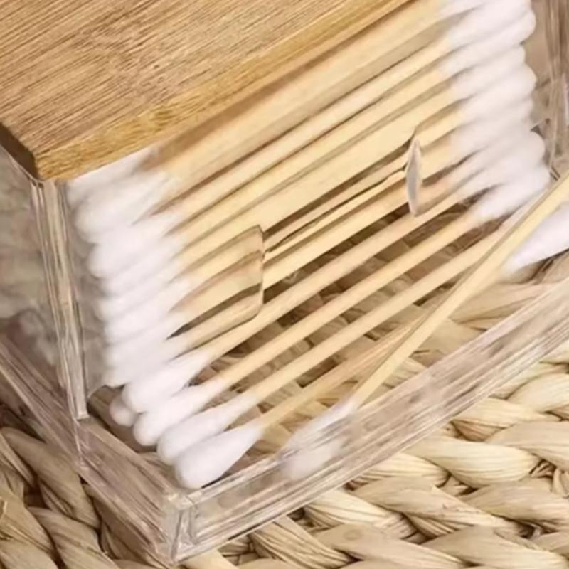 Modische Stabile Kunststoff Wattestäbchen- und Pad-Organizer Aufbewahrungsbox Tragbar für Make-up-Anwendung Haushaltsgebrauch